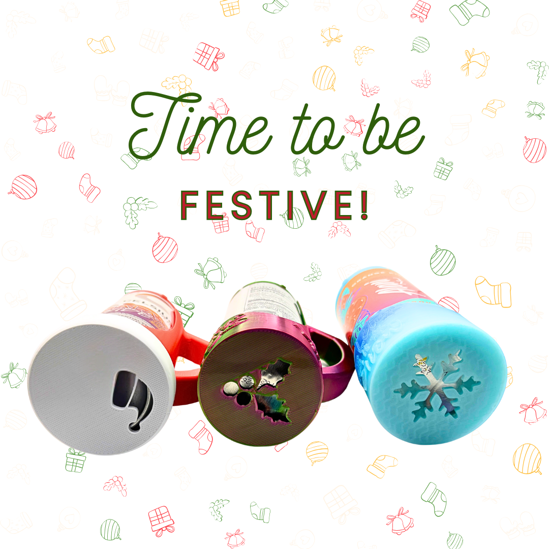 Holiday Slim Can Clutch Can Holder with Lid