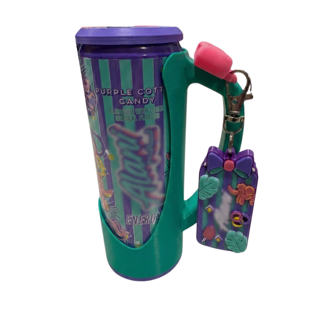 Slim Can Clutch B.A.B.E. (Big Accent Bow Edition) 12oz Slim Can Holder with can lid cover and optional matching Tab Opener Alani Flavors