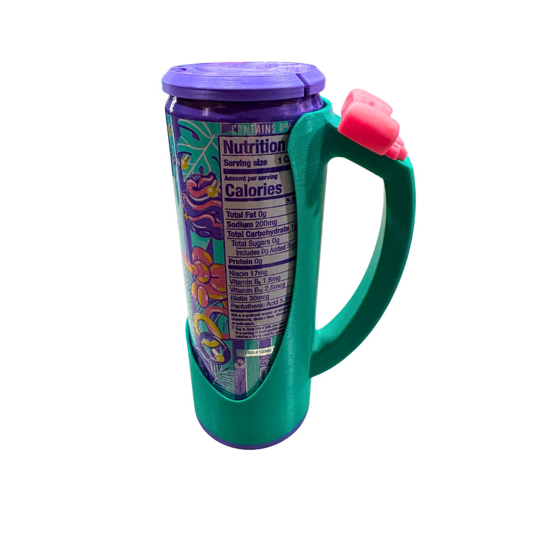 Slim Can Clutch B.A.B.E. (Big Accent Bow Edition) 12oz Slim Can Holder with can lid cover and optional matching Tab Opener Alani Flavors