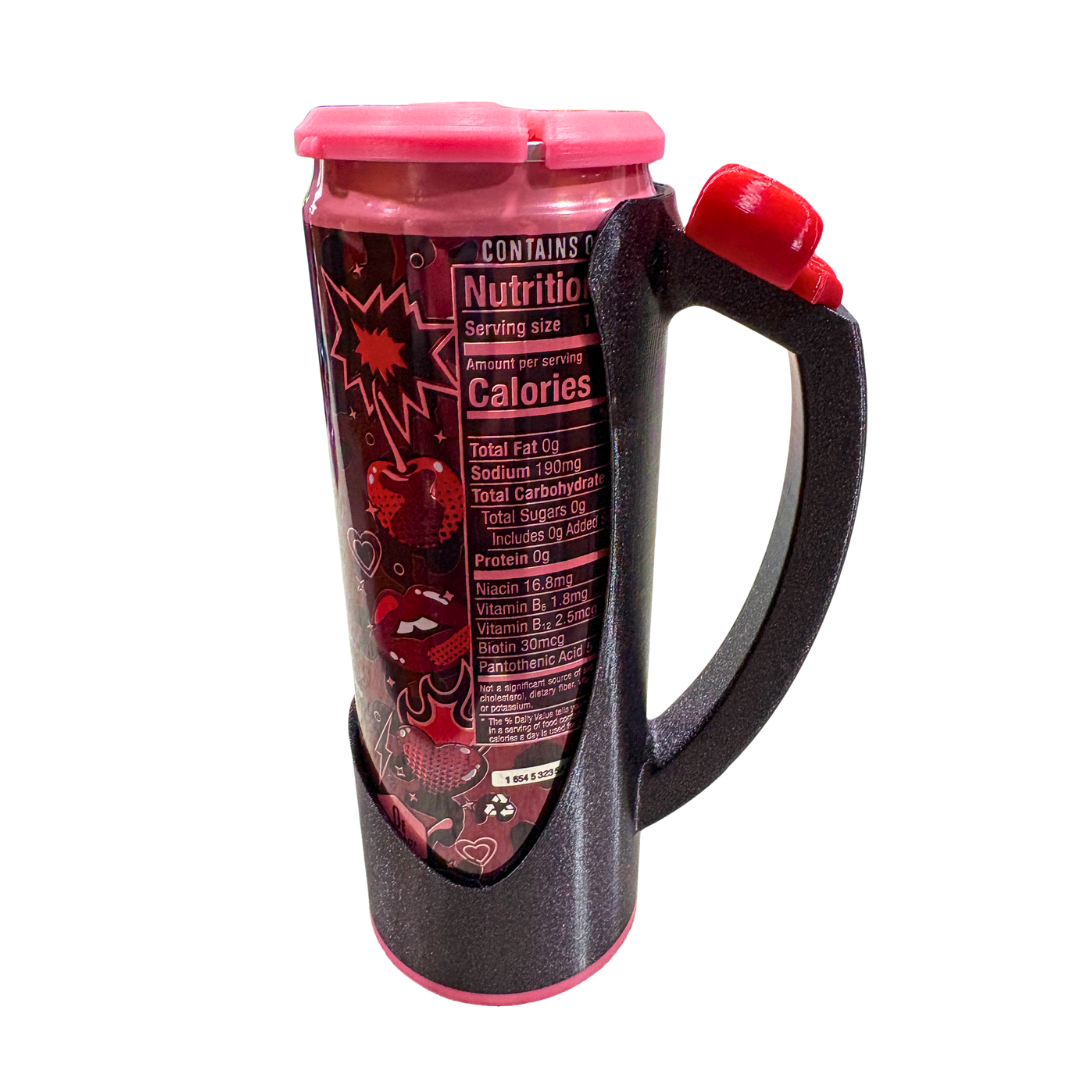 Slim Can Clutch B.A.B.E. (Big Accent Bow Edition) 12oz Slim Can Holder with can lid cover and optional matching Tab Opener Alani Flavors