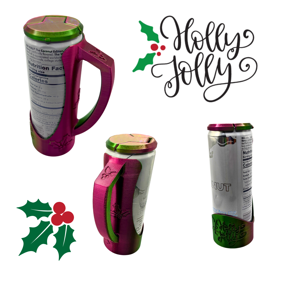 Holiday Slim Can Clutch Can Holder with Lid