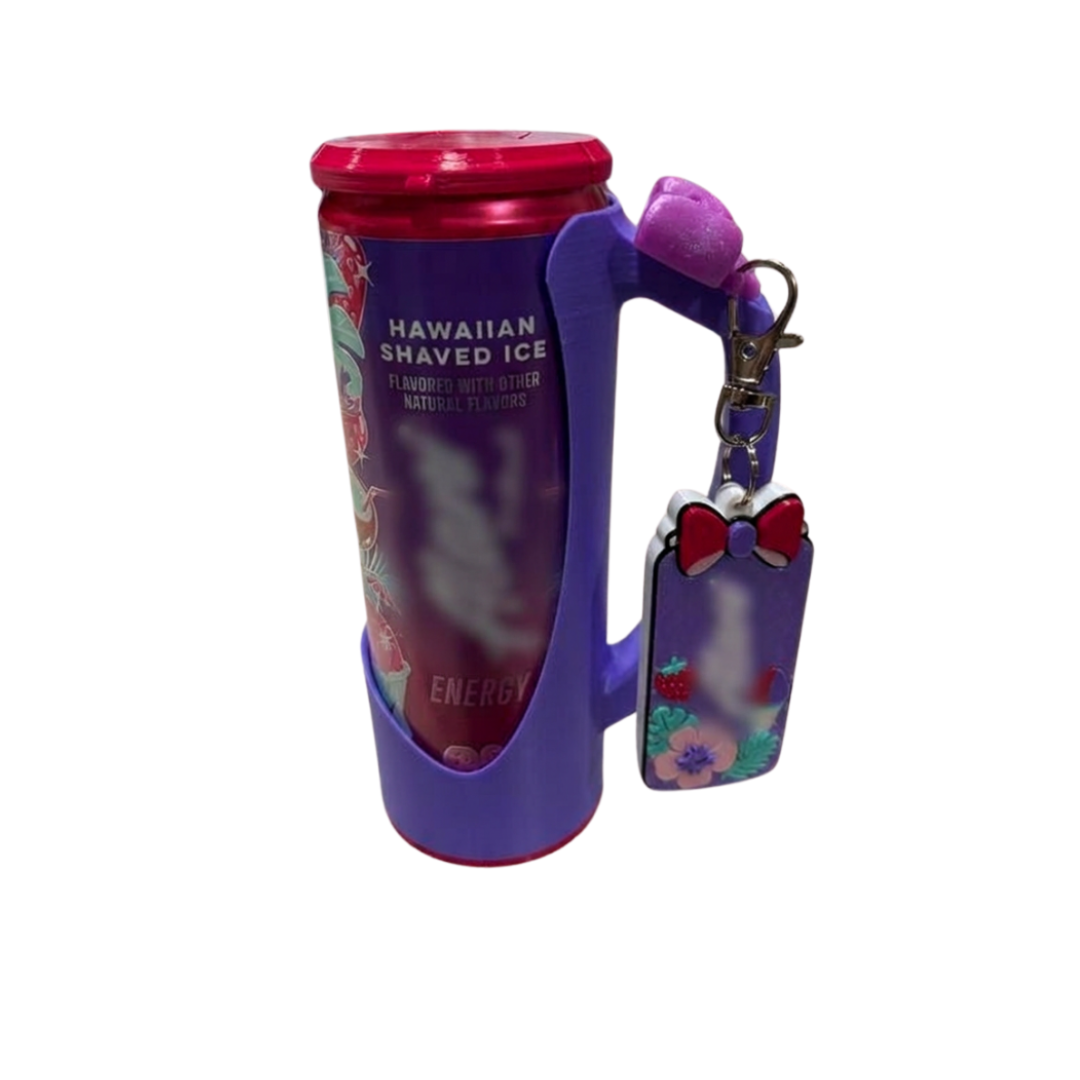 Slim Can Clutch B.A.B.E. (Big Accent Bow Edition) 12oz Slim Can Holder with can lid cover and optional matching Tab Opener Alani Flavors