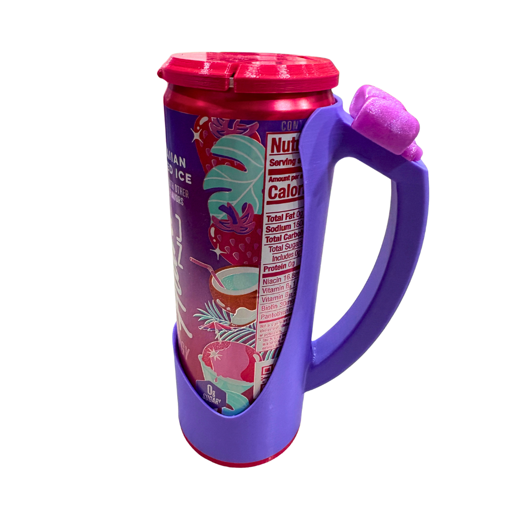 Slim Can Clutch B.A.B.E. (Big Accent Bow Edition) 12oz Slim Can Holder with can lid cover and optional matching Tab Opener Alani Flavors