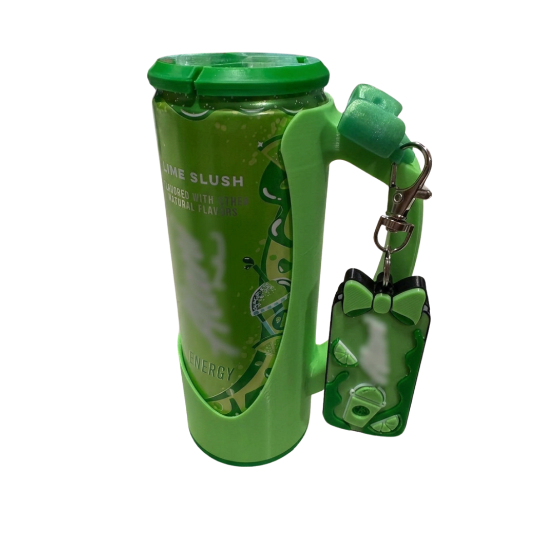 Slim Can Clutch B.A.B.E. (Big Accent Bow Edition) 12oz Slim Can Holder with can lid cover and optional matching Tab Opener Alani Flavors