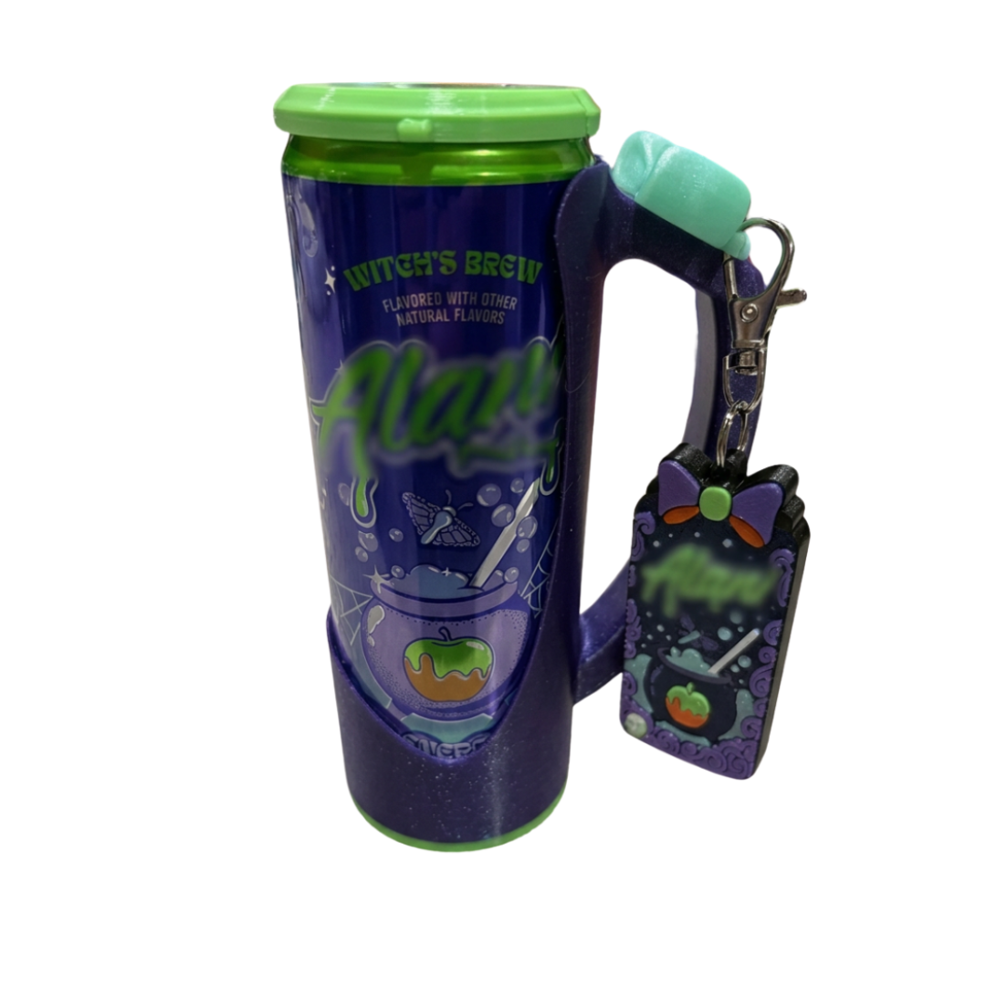 Slim Can Clutch B.A.B.E. (Big Accent Bow Edition) 12oz Slim Can Holder with can lid cover and optional matching Tab Opener Alani Flavors