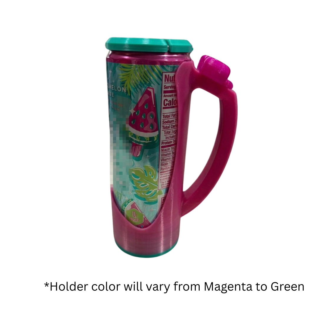 Slim Can Clutch B.A.B.E. (Big Accent Bow Edition) 12oz Slim Can Holder with can lid cover and optional matching Tab Opener Alani Flavors