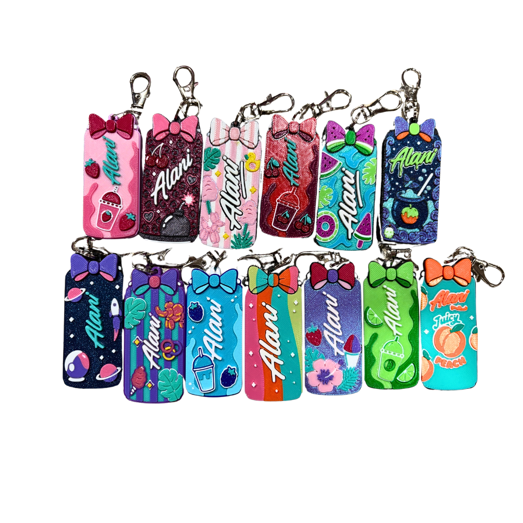 Slim Can Clutch B.A.B.E. (Big Accent Bow Edition) 12oz Slim Can Holder with can lid cover and optional matching Tab Opener Alani Flavors