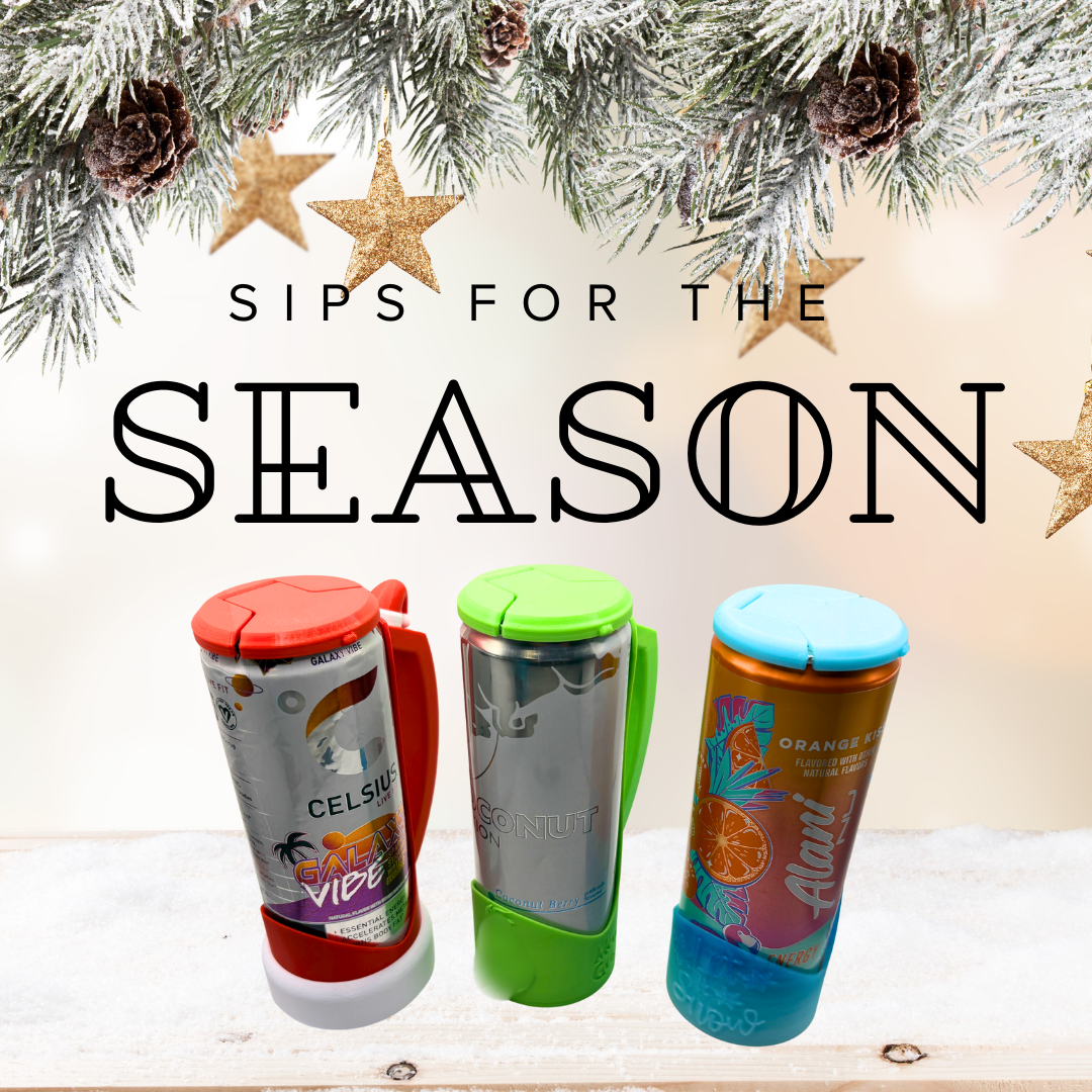 Holiday Slim Can Clutch Can Holder with Lid