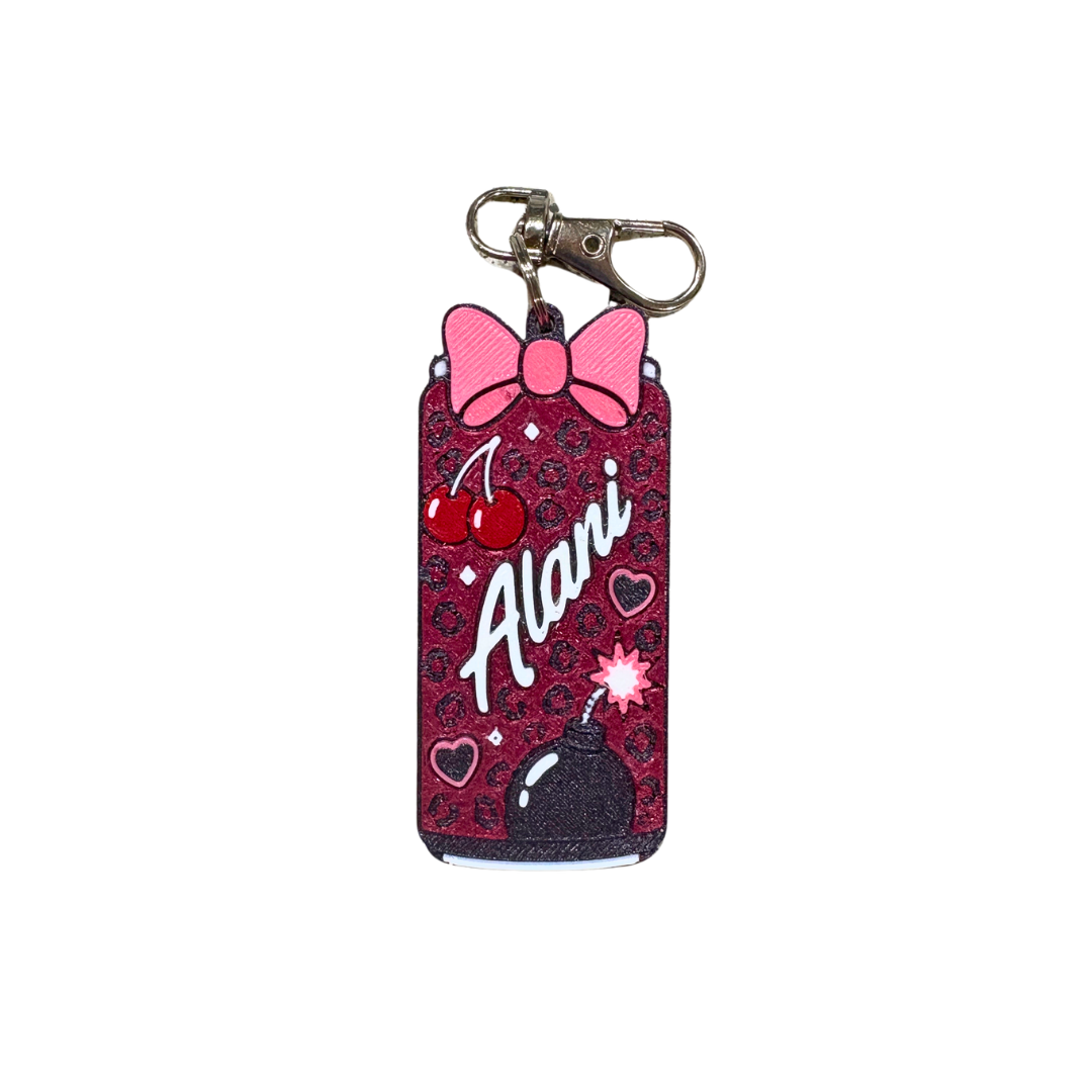 Slim Can Clutch B.A.B.E. (Big Accent Bow Edition) 12oz Slim Can Holder with can lid cover and optional matching Tab Opener Alani Flavors