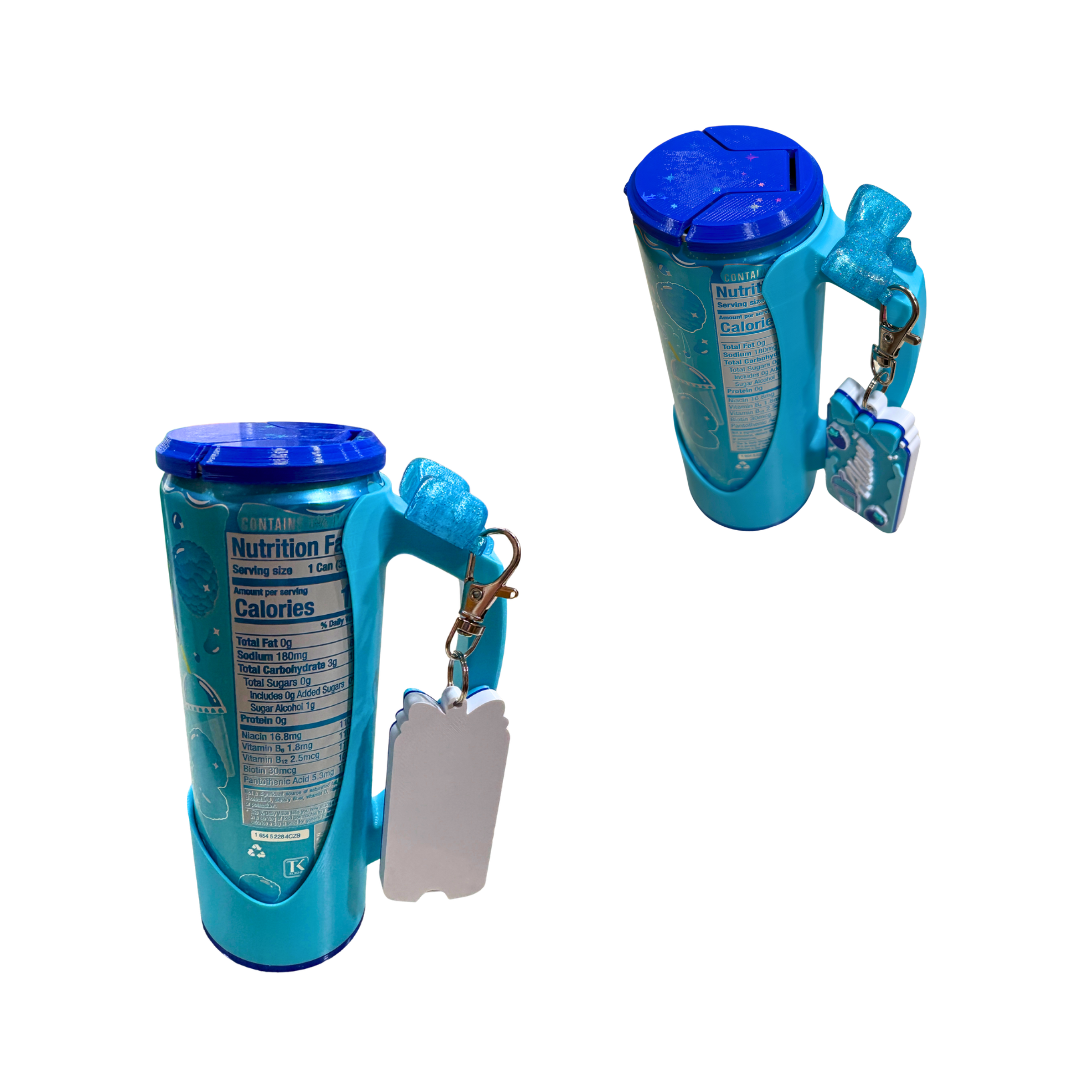 Slim Can Clutch B.A.B.E. (Big Accent Bow Edition) 12oz Slim Can Holder with can lid cover and optional matching Tab Opener Alani Flavors