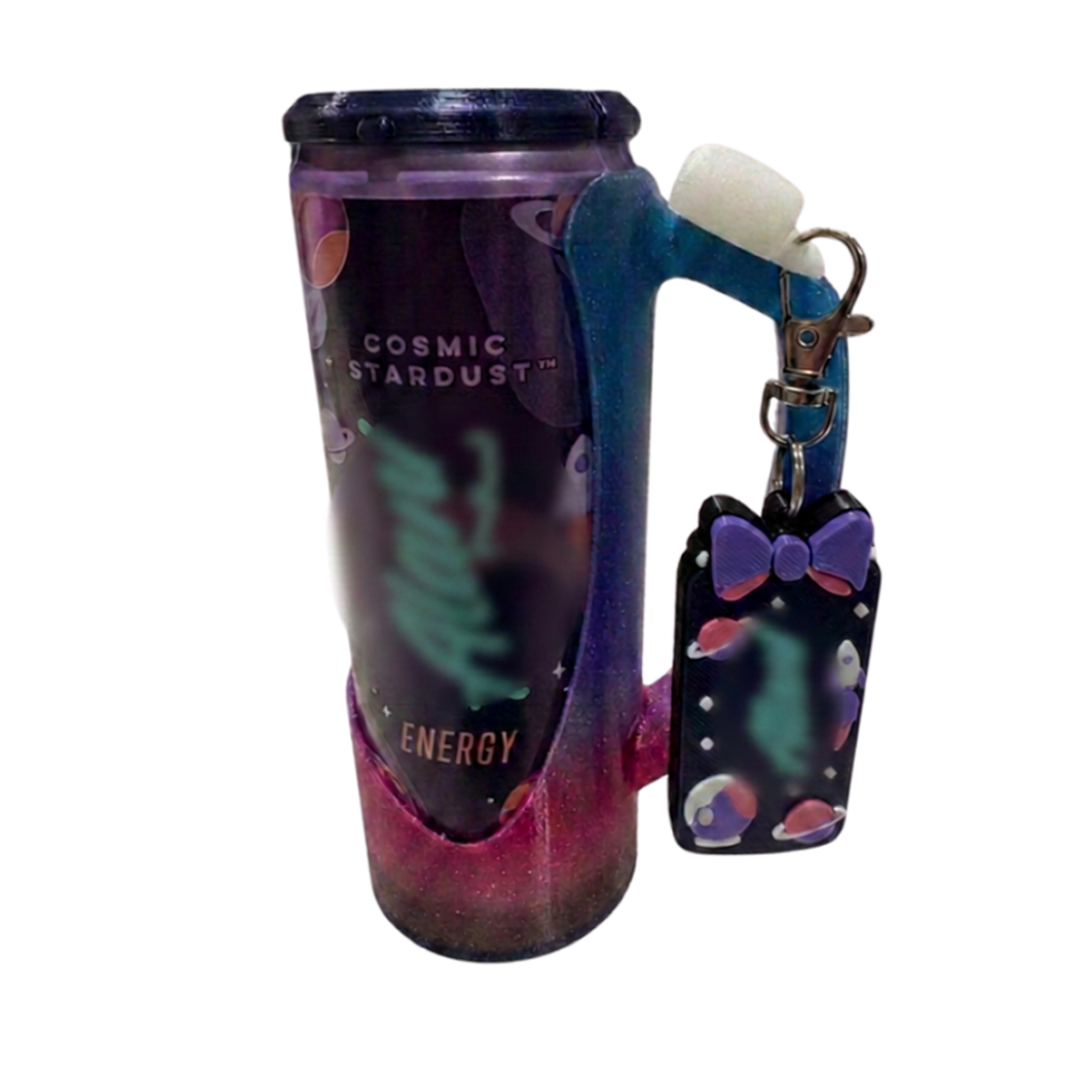 Slim Can Clutch B.A.B.E. (Big Accent Bow Edition) 12oz Slim Can Holder with can lid cover and optional matching Tab Opener Alani Flavors