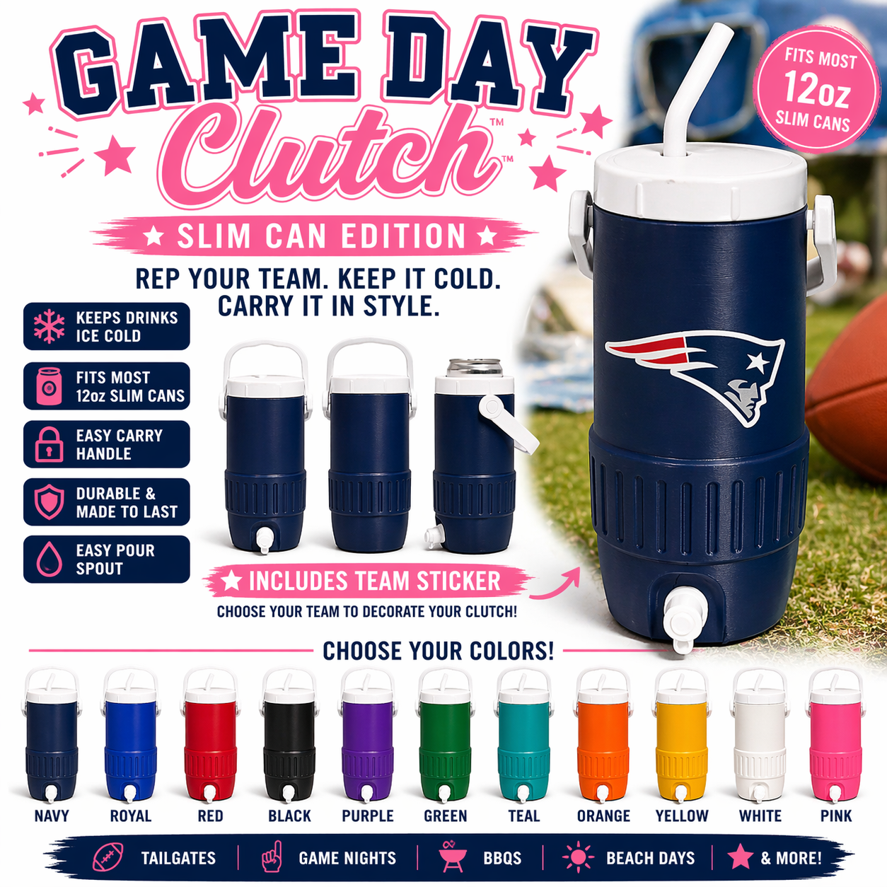 Game Day Clutch™ – 12oz Slim Can Edition