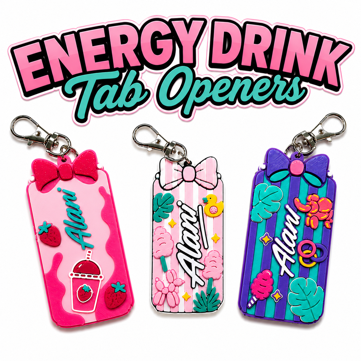 Energy Drink Tab Openers - Alani Flavors