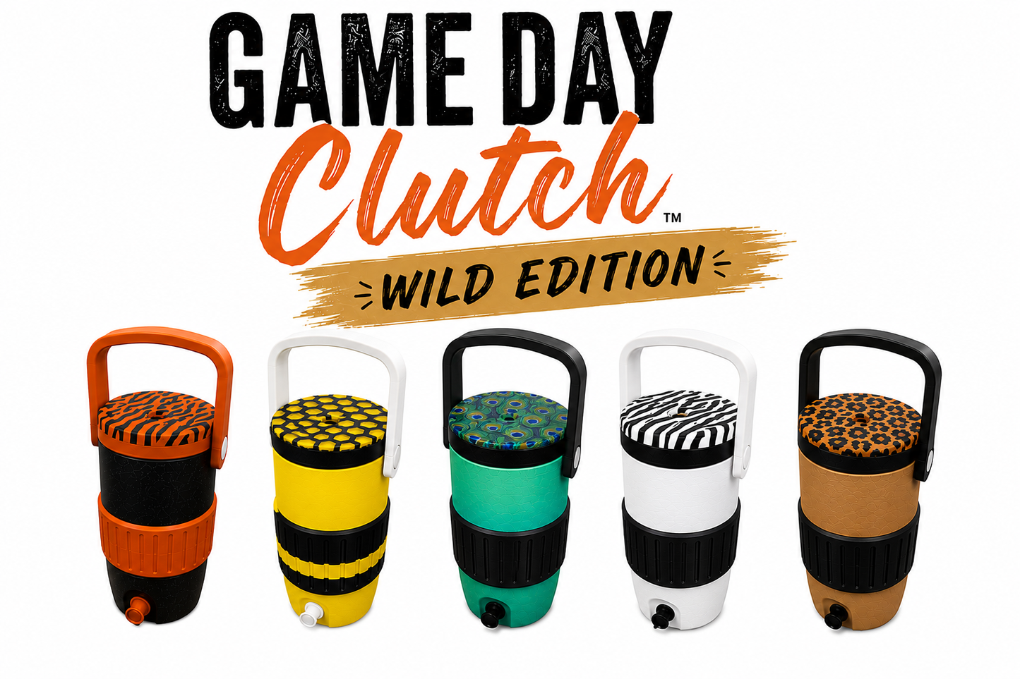 Game Day Clutch™ Wild Edition Insulated Can Holder with Handle & Tab Opener