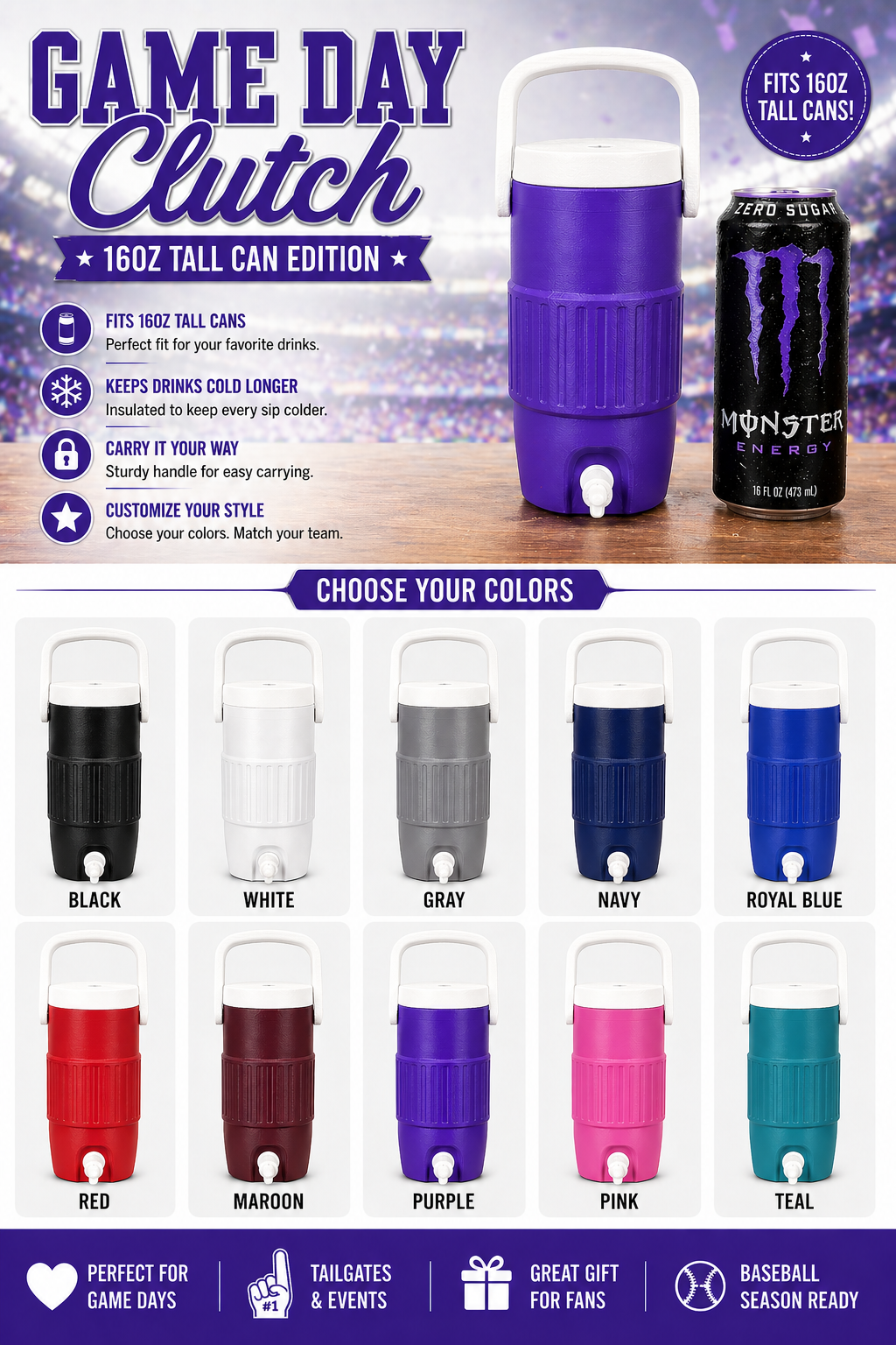 Game Day Clutch™ – 16oz Tall Can Edition
