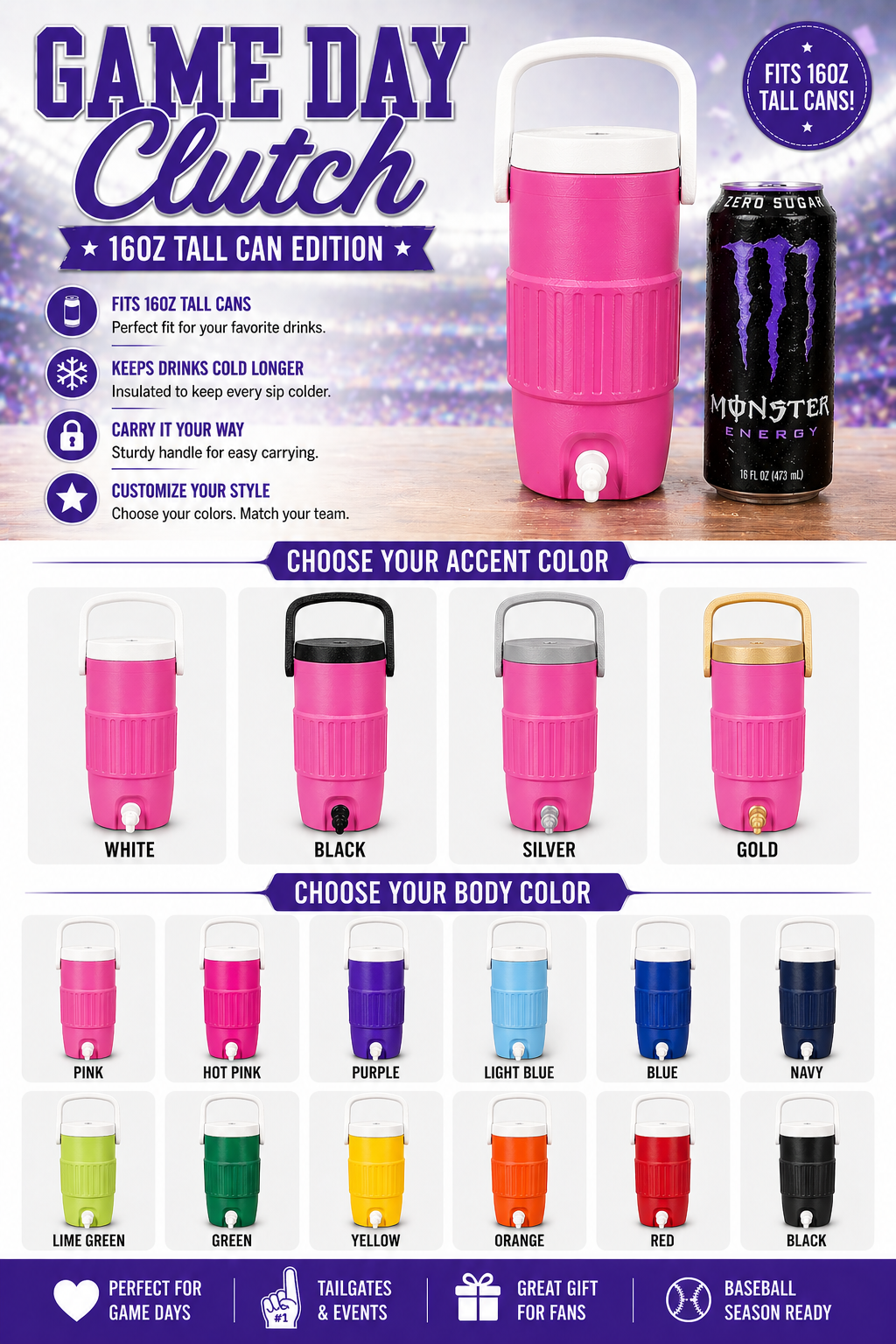 Game Day Clutch™ – 16oz Tall Can Edition