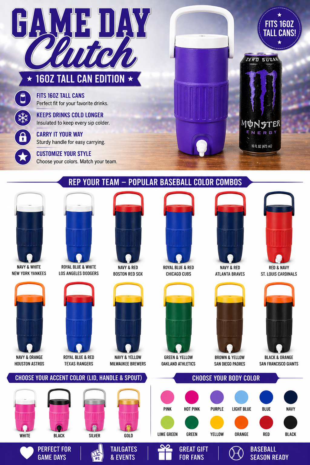 Game Day Clutch™ – 16oz Tall Can Edition