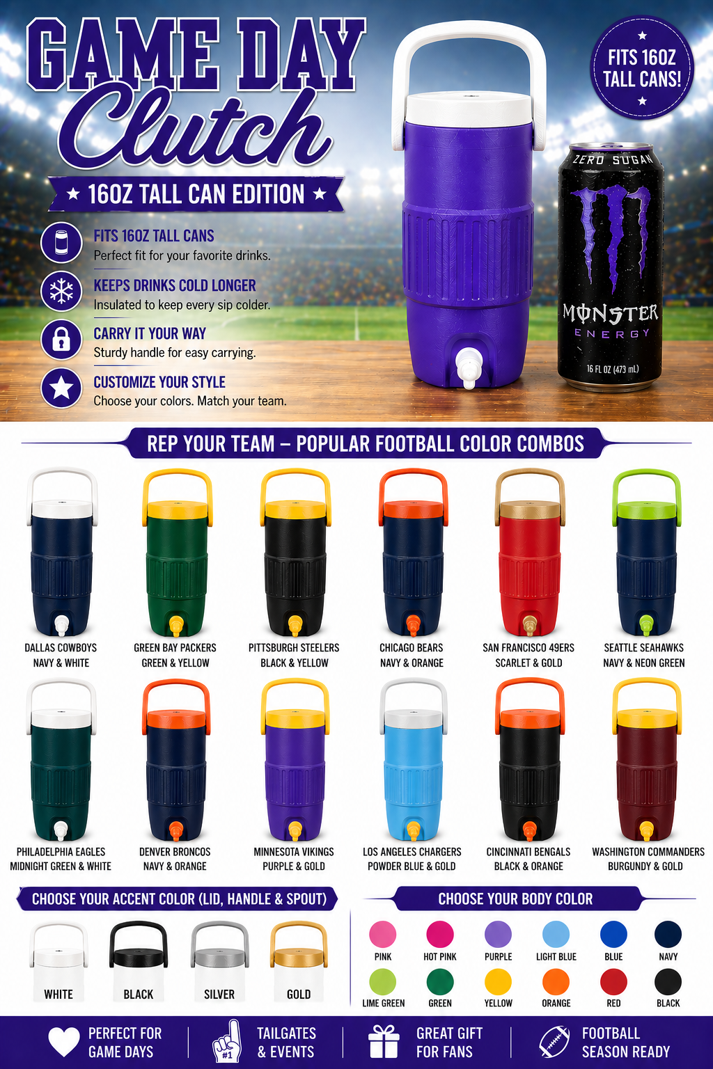 Game Day Clutch™ – 16oz Tall Can Edition