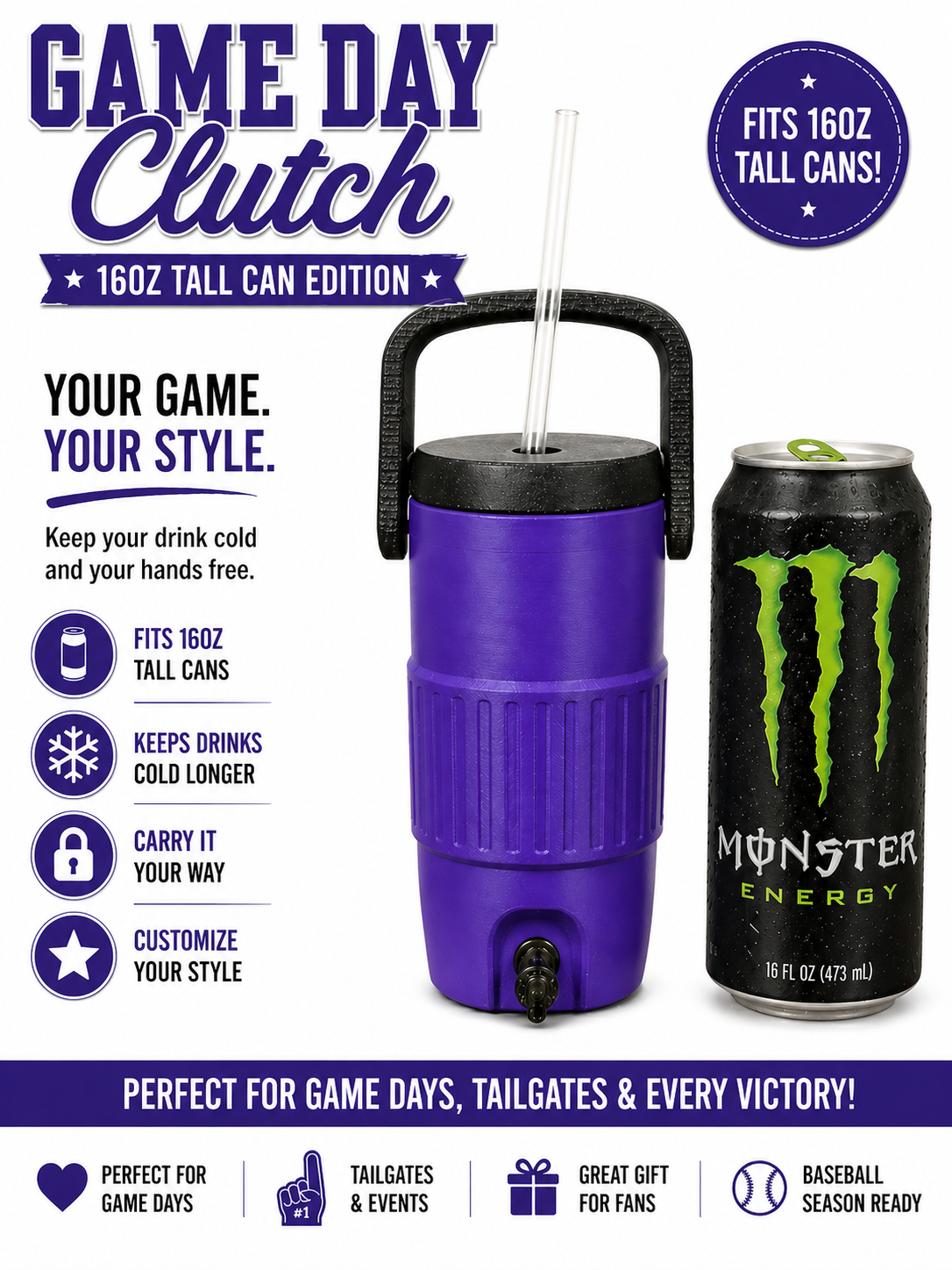 Game Day Clutch™ – 16oz Tall Can Edition