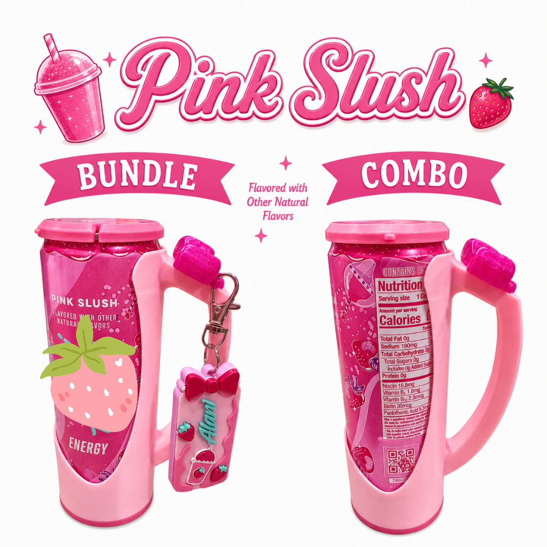 Slim Can Clutch B.A.B.E. (Big Accent Bow Edition) 12oz Slim Can Holder with can lid cover and optional matching Tab Opener Alani Flavors