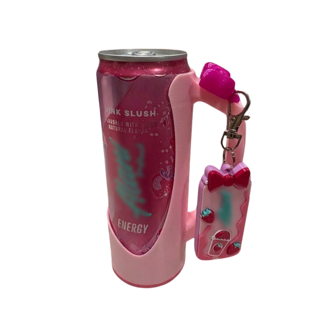Slim Can Clutch B.A.B.E. (Big Accent Bow Edition) 12oz Slim Can Holder with can lid cover and optional matching Tab Opener Alani Flavors