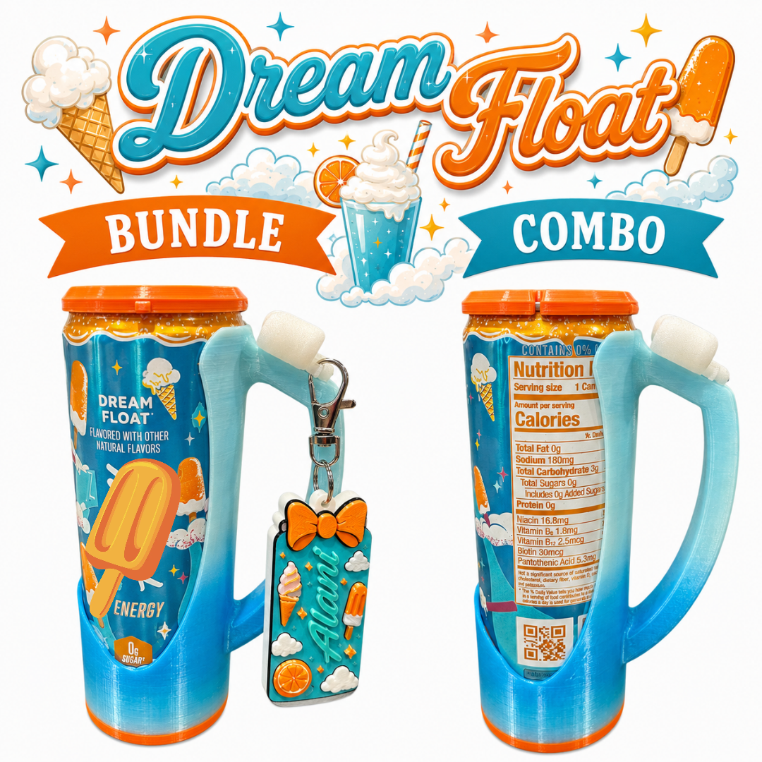 Slim Can Clutch B.A.B.E. (Big Accent Bow Edition) 12oz Slim Can Holder with can lid cover and optional matching Tab Opener Alani Flavors