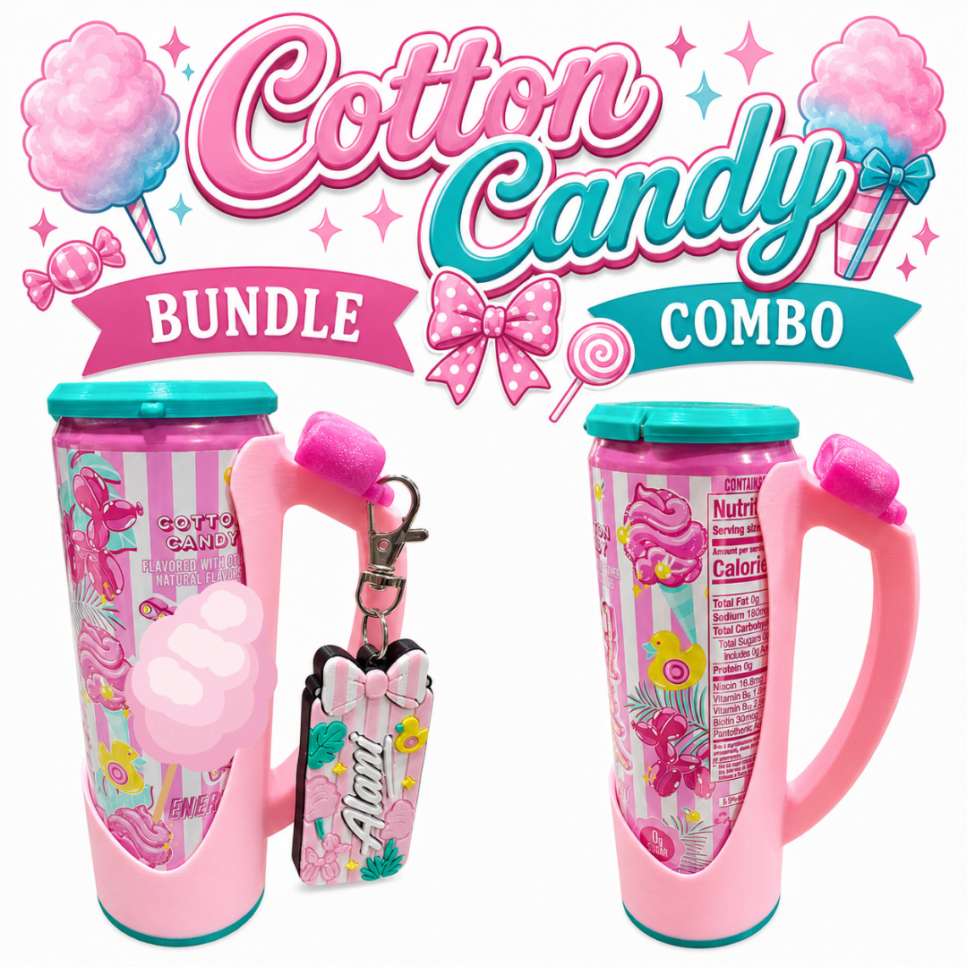 Slim Can Clutch B.A.B.E. (Big Accent Bow Edition) 12oz Slim Can Holder with can lid cover and optional matching Tab Opener Alani Flavors