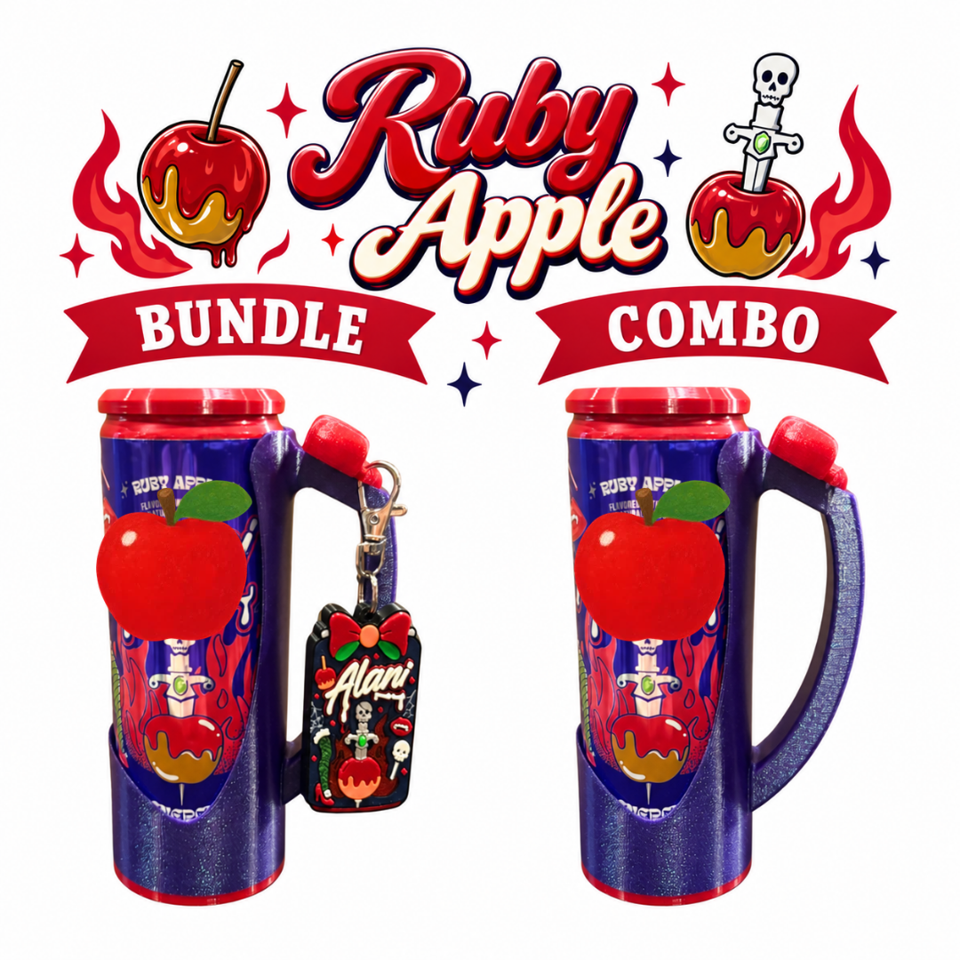 Slim Can Clutch B.A.B.E. (Big Accent Bow Edition) 12oz Slim Can Holder with can lid cover and optional matching Tab Opener Alani Flavors