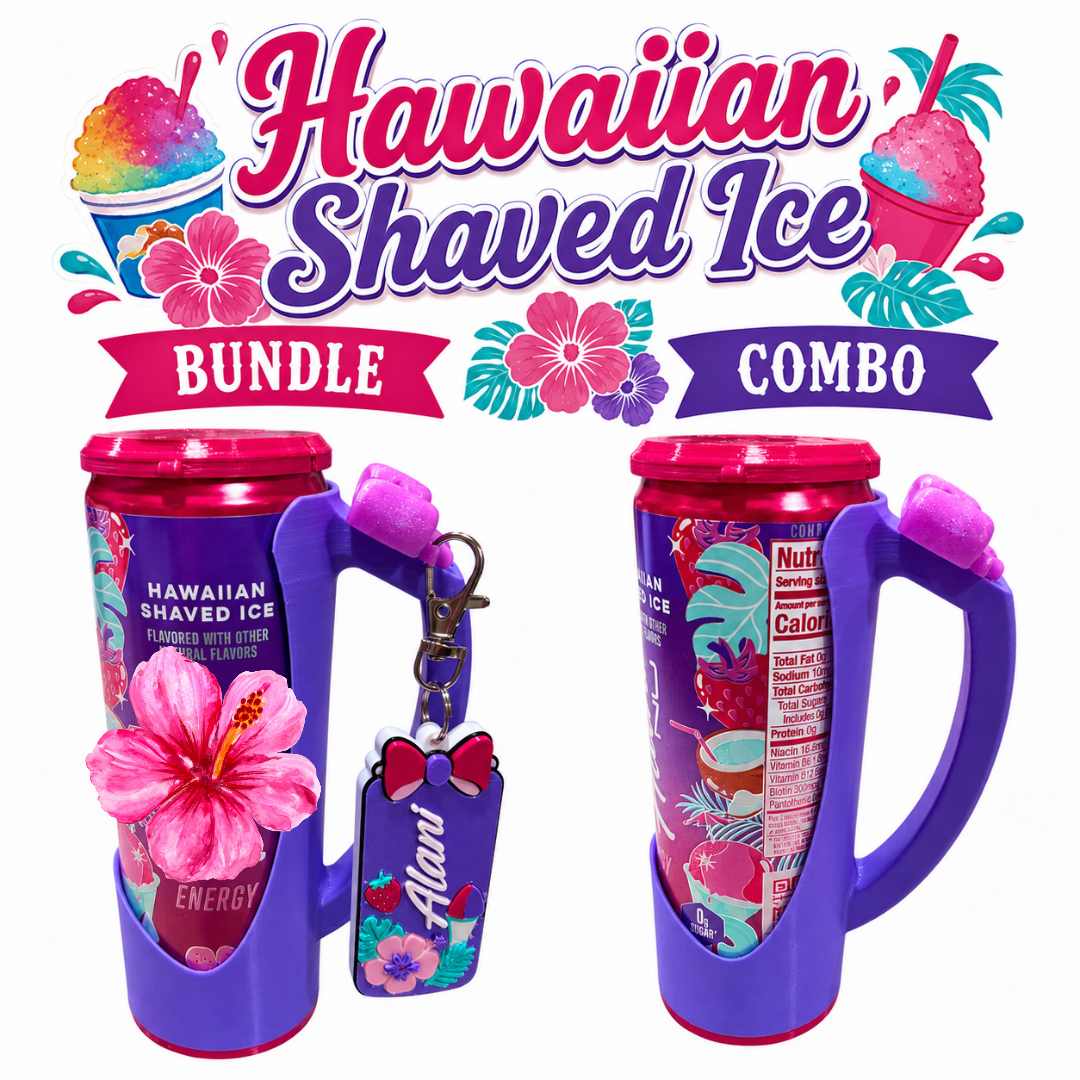 Slim Can Clutch B.A.B.E. (Big Accent Bow Edition) 12oz Slim Can Holder with can lid cover and optional matching Tab Opener Alani Flavors