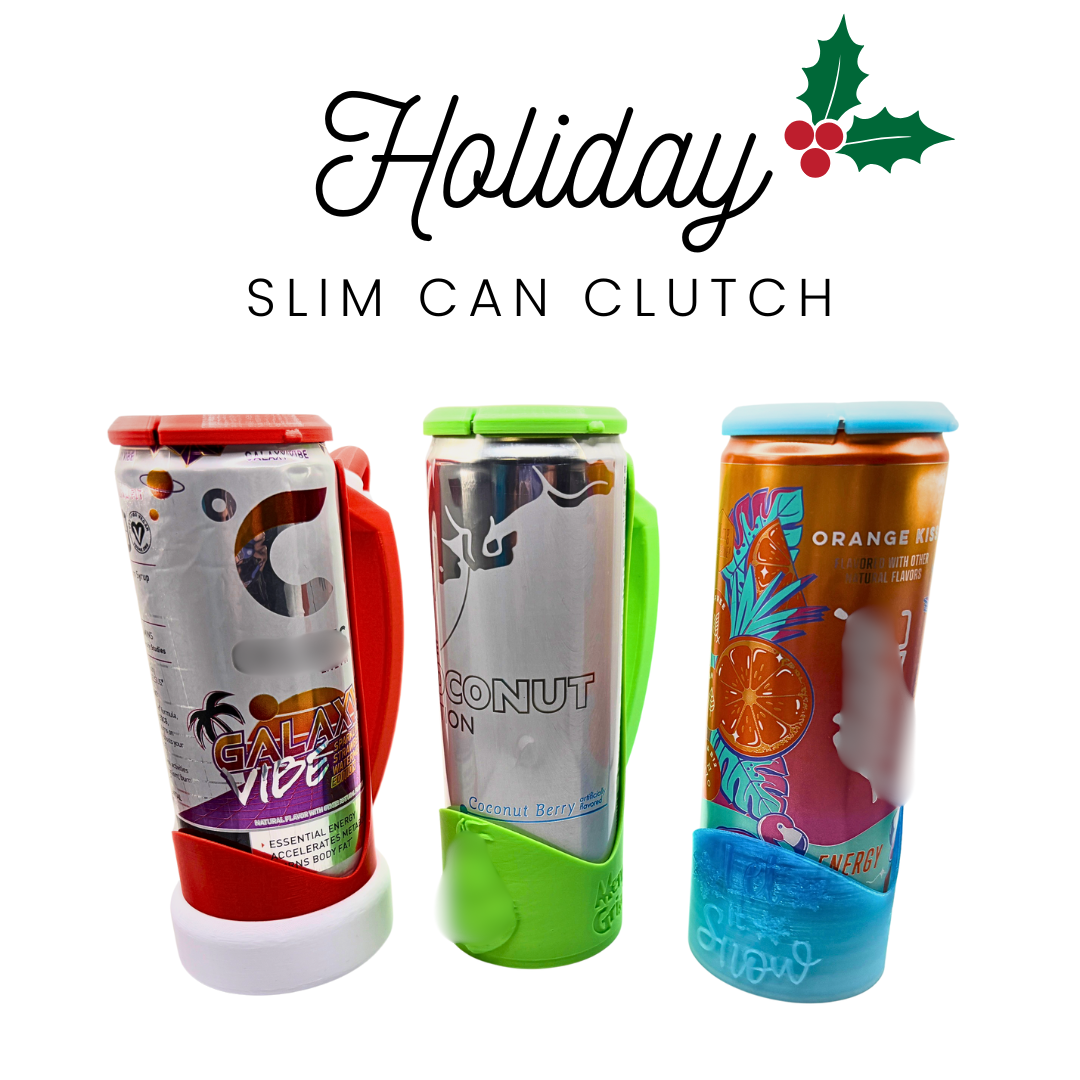 Holiday Slim Can Clutch Can Holder with Lid