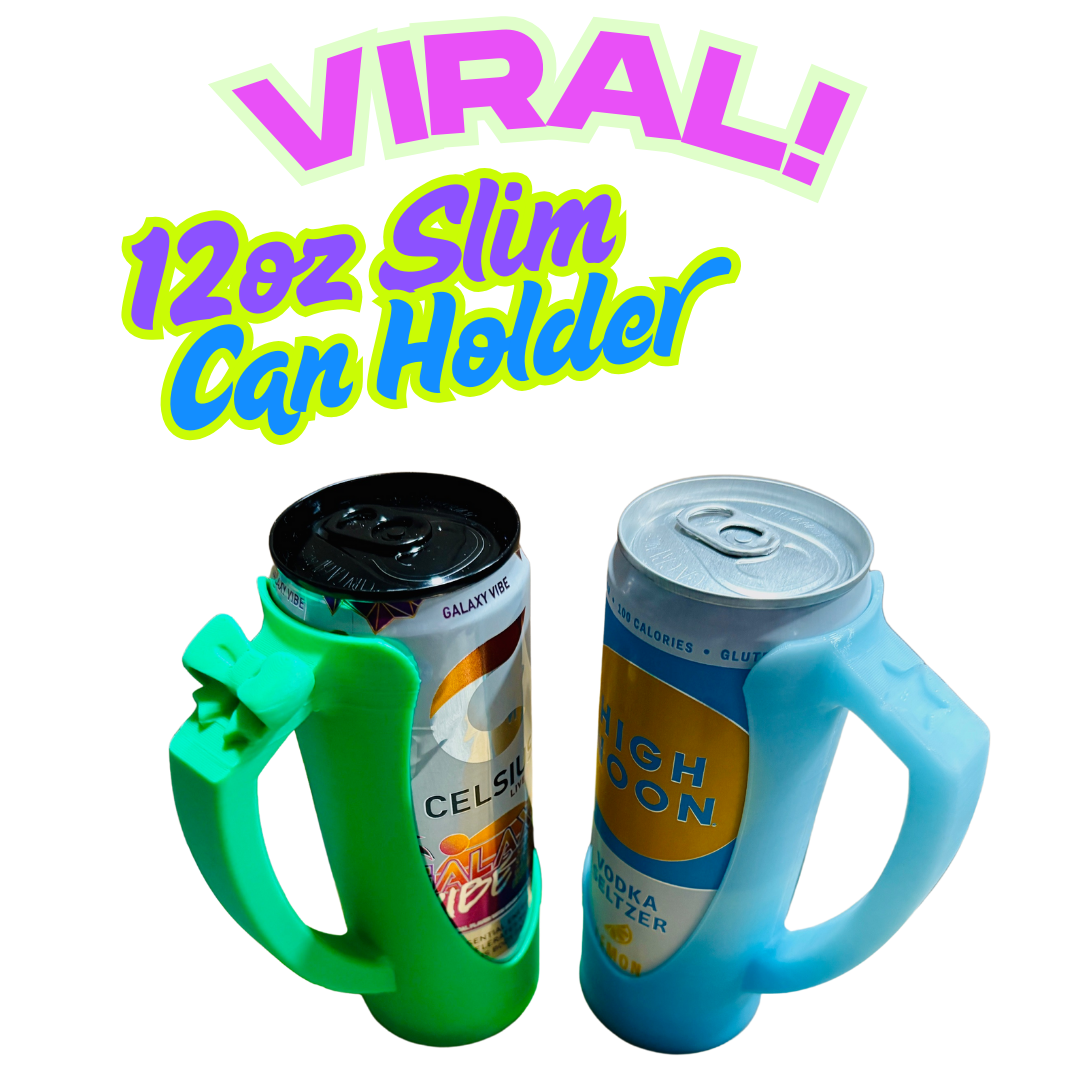 Viral 12oz Slim Can Customizable Can Holder. Perfect for Red Bull, Alani, Celsius, White Claw, Truly etc..