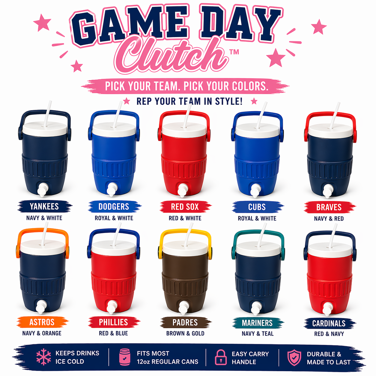 Game Day Clutch - 12oz Regular Can Sports Cooler Can Holder