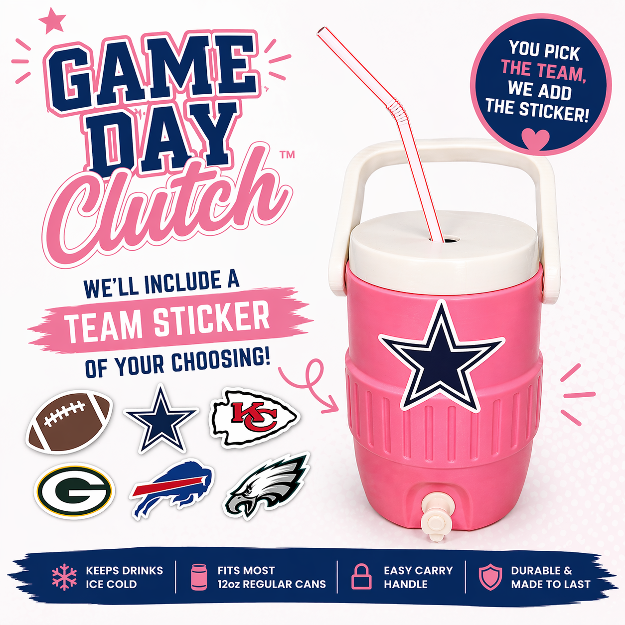 Game Day Clutch - 12oz Regular Can Sports Cooler Can Holder