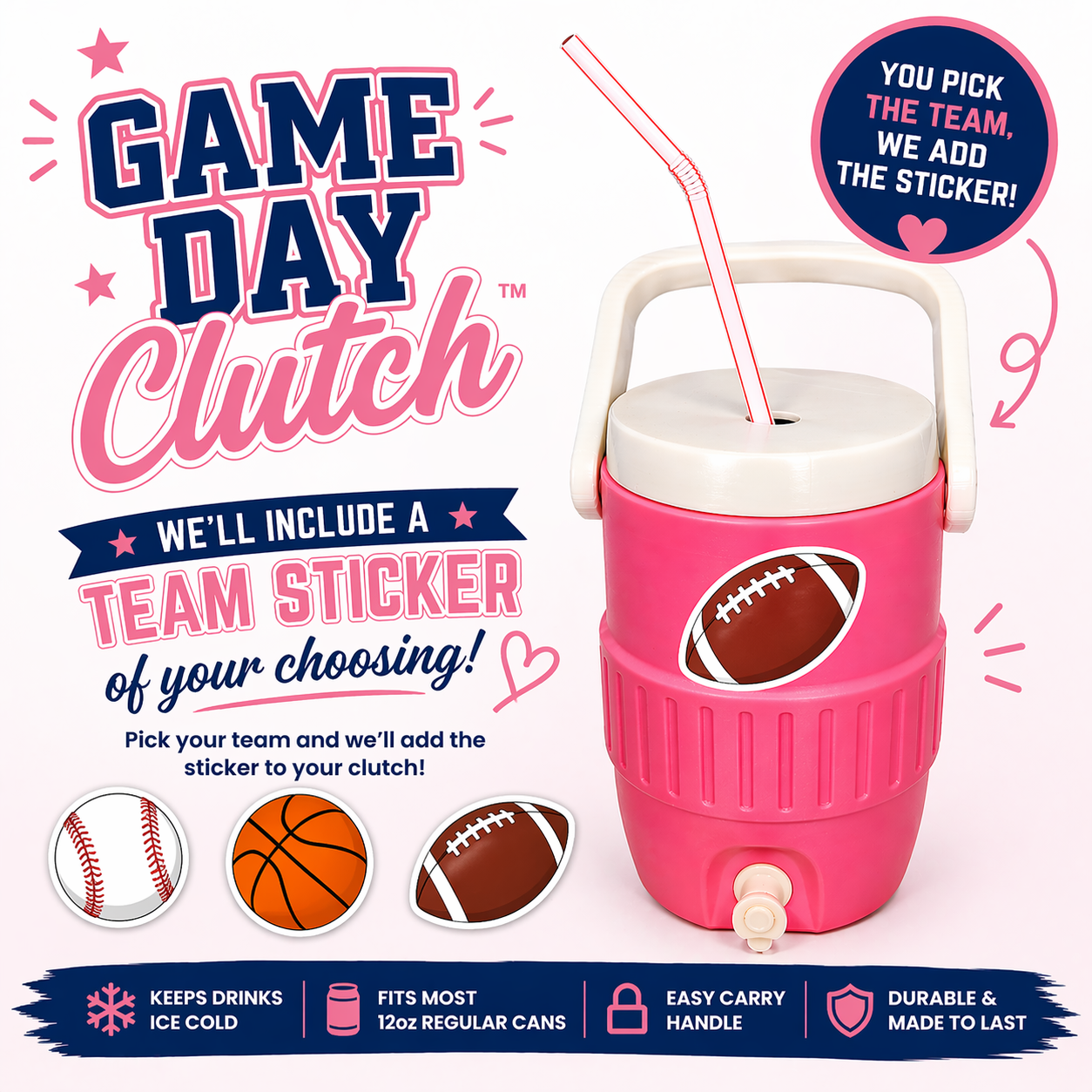 Game Day Clutch - 12oz Regular Can Sports Cooler Can Holder