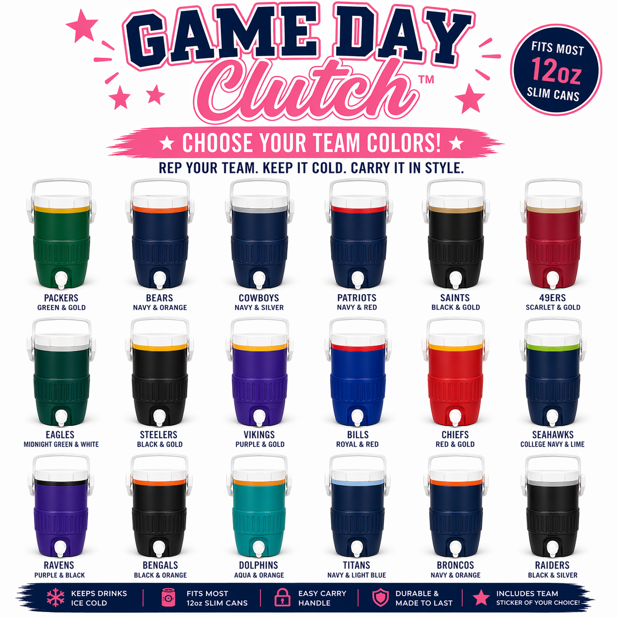Game Day Clutch™ – 12oz Slim Can Edition
