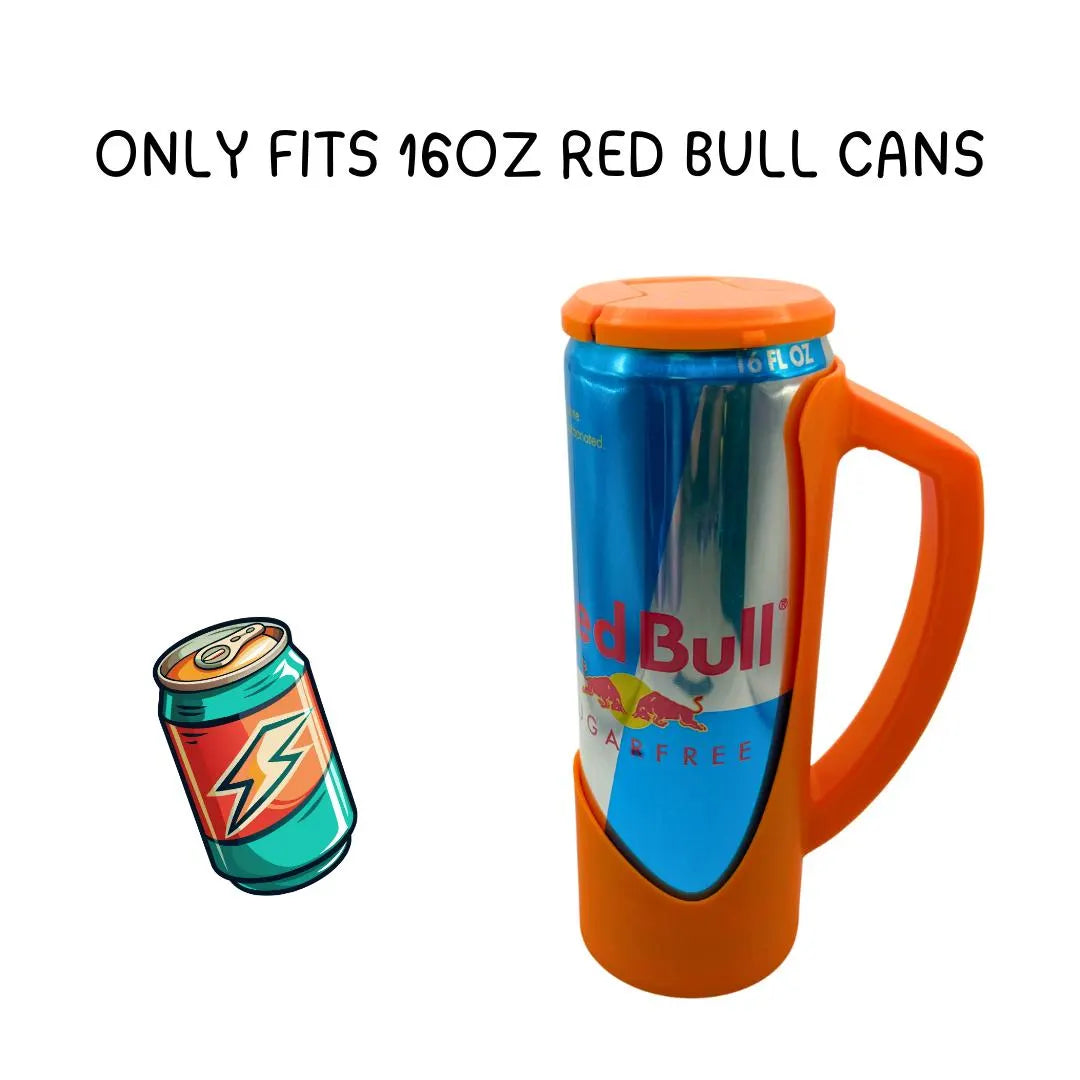 16oz Red Bull Can Clutch Holder with matching Lid Cover