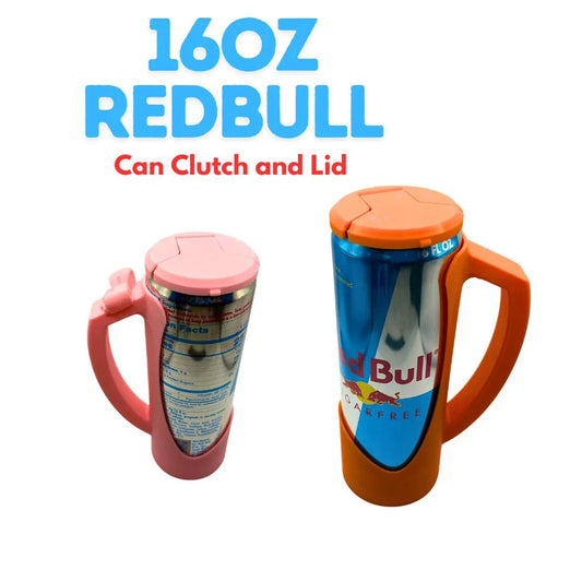 16oz Red Bull Can Clutch Holder with matching Lid Cover
