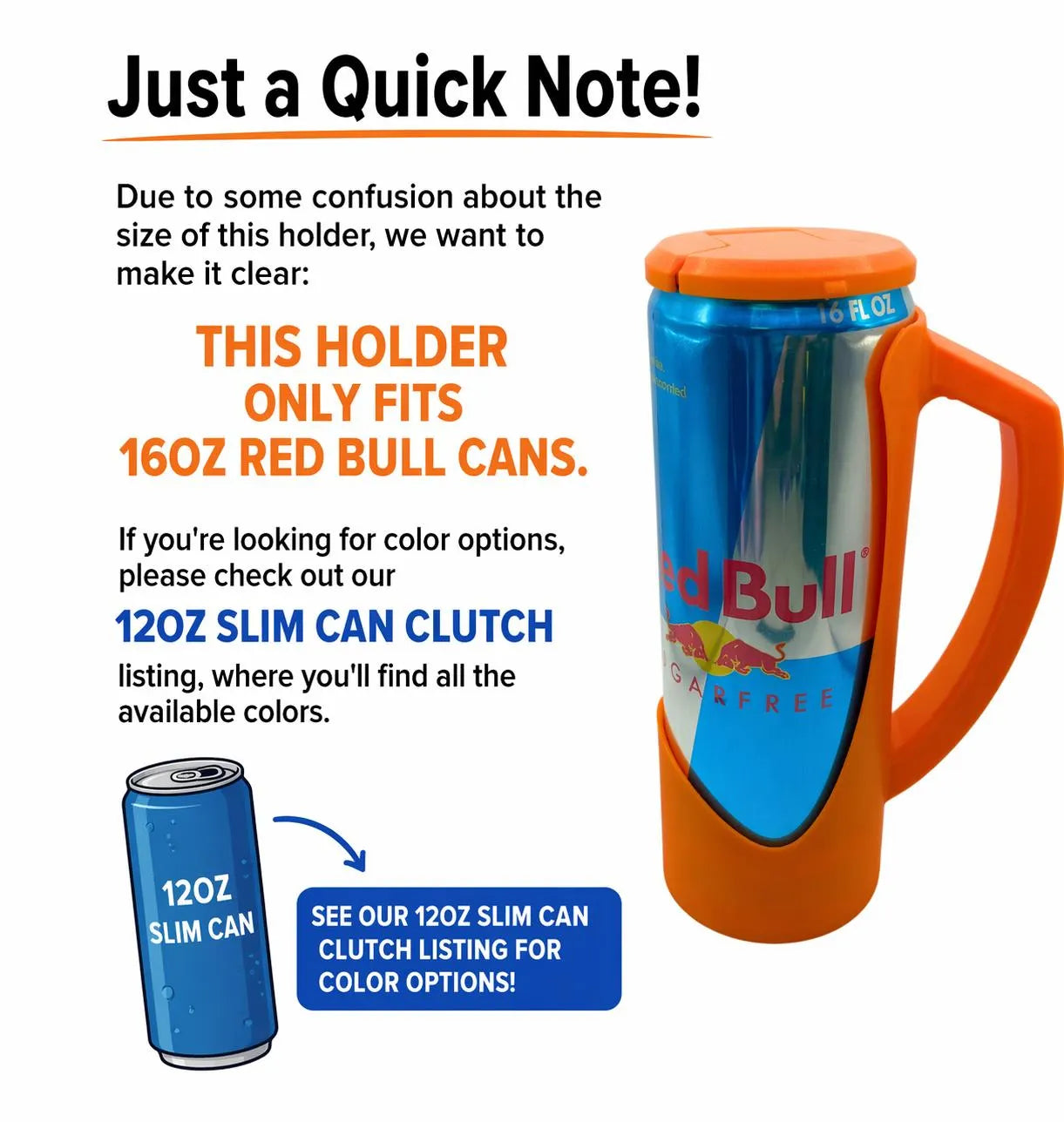 16oz Red Bull Can Clutch Holder with matching Lid Cover